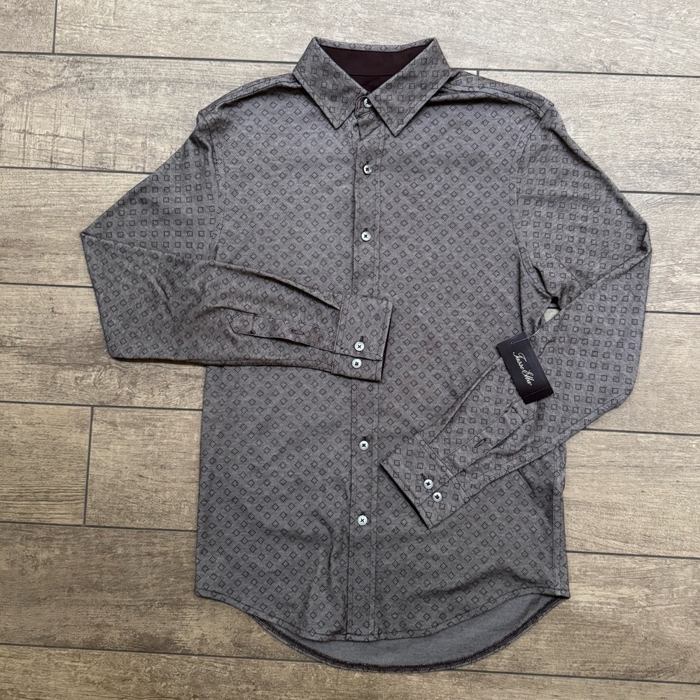 Tasso Elba Brown Button-Down